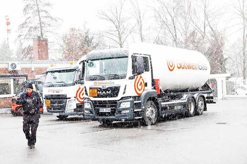 LKW am Winter und Schnee