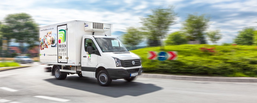 Kleiner Lastwagen der Firma Frischdienst Union