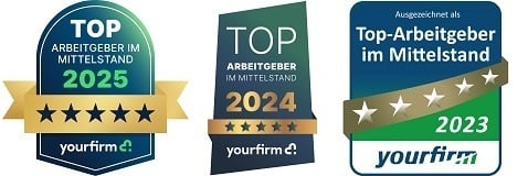 Yourfirm ausgezeichnet als Top-Arbeitgeber im Mittelstand 2023 - 2024 - 2025