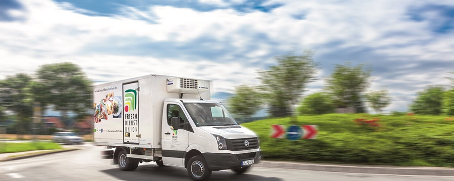 Kleiner Lastwagen der Firma Frischdienst Union