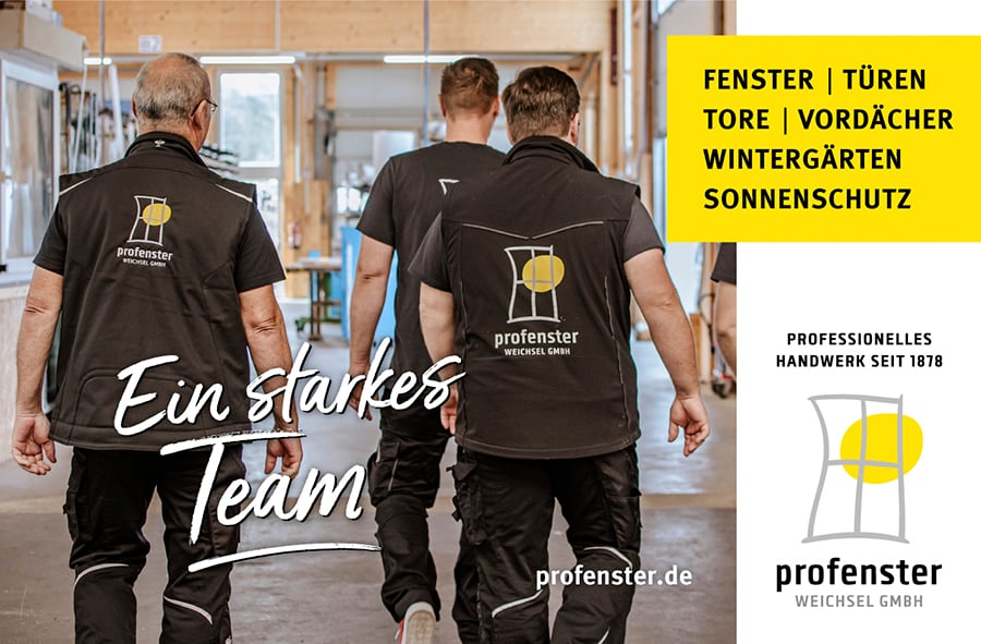 Fenster Türen - Tore Vordächer Wintergärten Sonnenschutz - Proffessionelles Handwerk seit 1878 - Mitarbeiter der Firma Profenster Weichsel GmbH